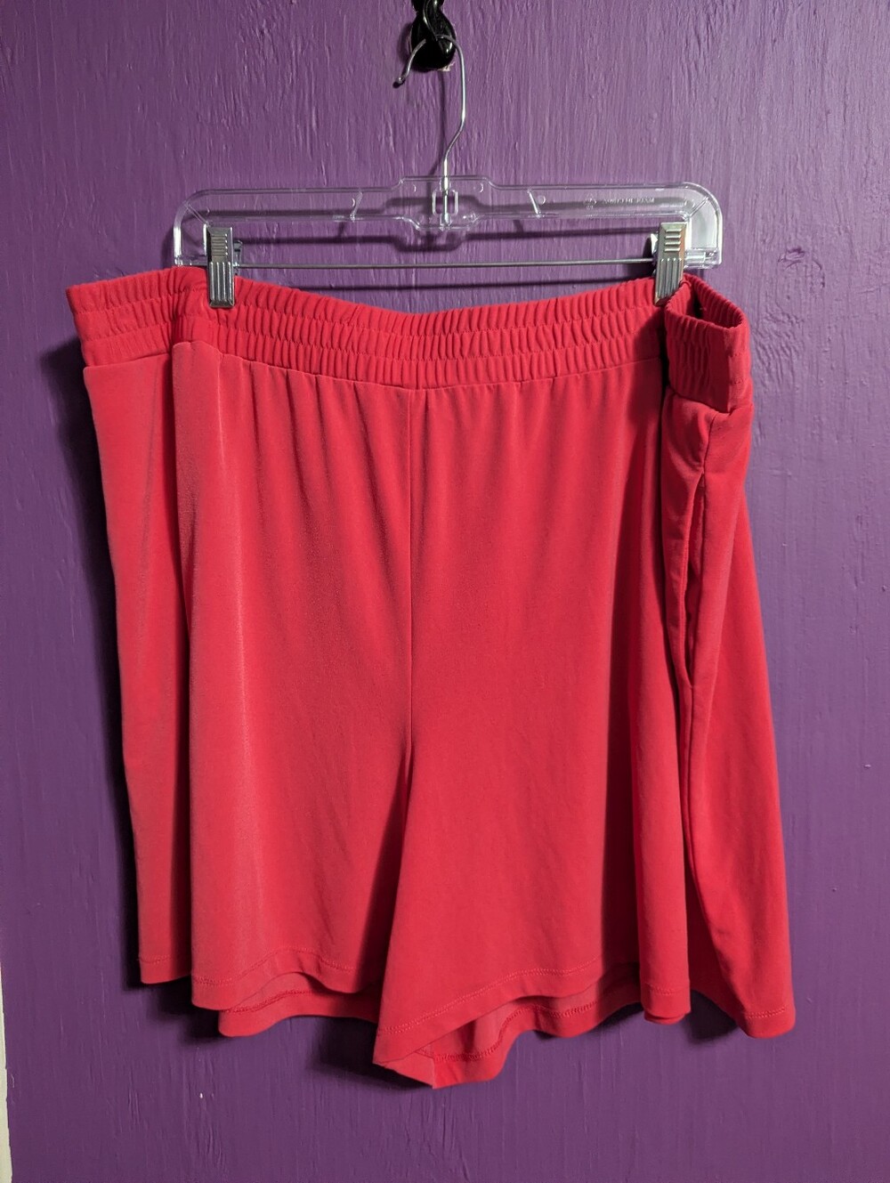💜 Lane Bryant Pink Stretch Waist Shorts Pockets 22 24 3X